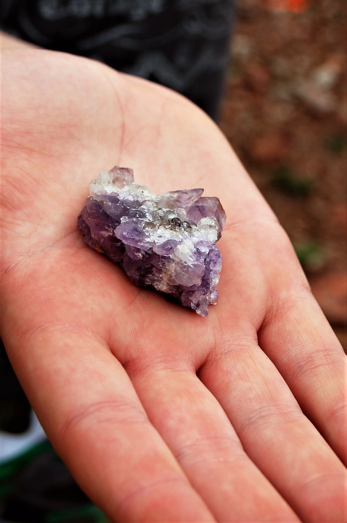 amethyst in hand