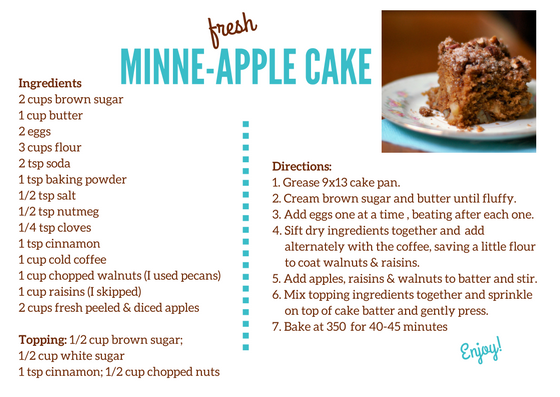 Fresh Minne-Apple Cake, www.FromLutsenwithLove.com